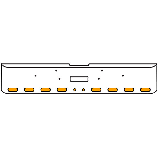 18 Inch 7-Gauge Chrome Plated Steel Texas Square Bumper Kit With Amber/Amber Lens With Bezels And Visors For Freightliner Classic 2002-2007