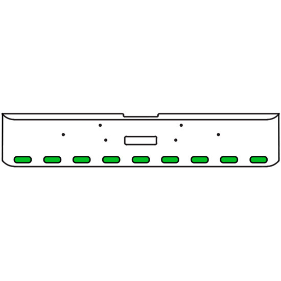 18 Inch 7-Gauge Chrome Plated Steel Texas Square Bumper Kit With Amber And Green/Clear Lens With Bezels For Freightliner Classic 2002-2007