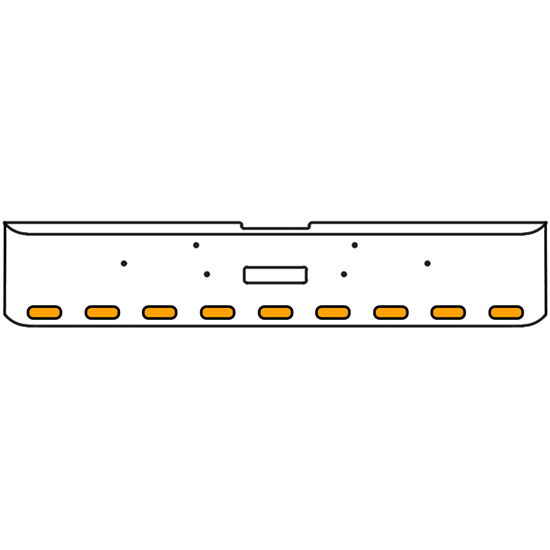 18 Inch 7-Gauge Chrome Plated Steel Texas Square Bumper Kit With Amber/Amber Lens With Bezels And Visors For Freightliner Classic 2002-2007