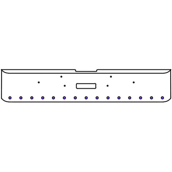 18 Inch 7-Gauge Chrome Plated Steel Texas Square Bumper Kit With Amber To Purple Aux Lights With Bezels And Visors For Freightliner Classic 2002-2007