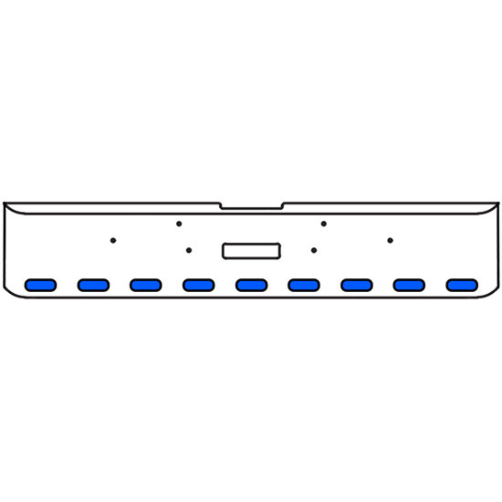 18 Inch 7-Gauge Chrome Plated Steel Texas Square Bumper Kit With Amber To Blue Aux Lights With Bezels For Freightliner Classic 2002-2007
