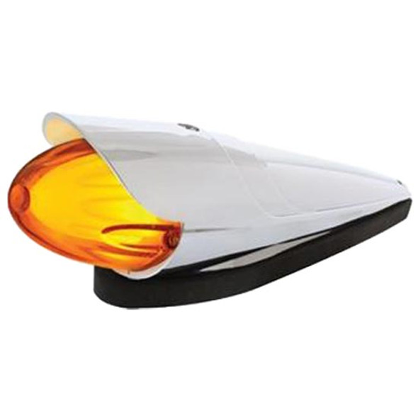 9 LED Dual Function GloLight Grakon 1000 Style Cab Light Kit W/ Watermelon Style Lens & Visor - Amber LED/ Amber Lens