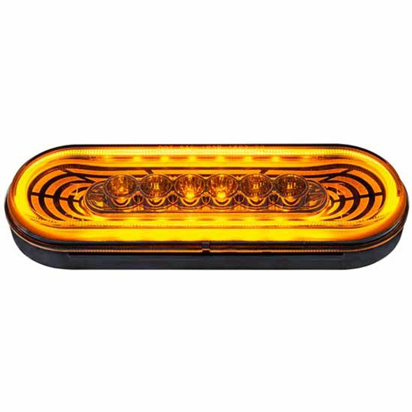 22 LED 6 Inch Oval Abyss Turn Signal Light - Amber LED/ Clear Lens