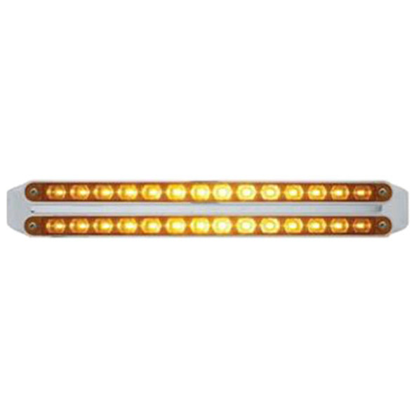 Dual 14 LED 12 Inch Turn Signal Light Bars - Amber LED/ Amber Lens