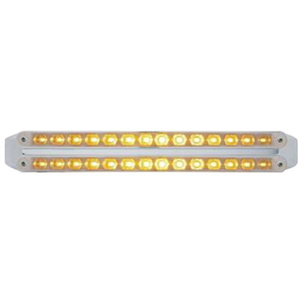 Dual 14 LED 12 Inch Turn Signal Light Bars - Amber LED/ Clear Lens