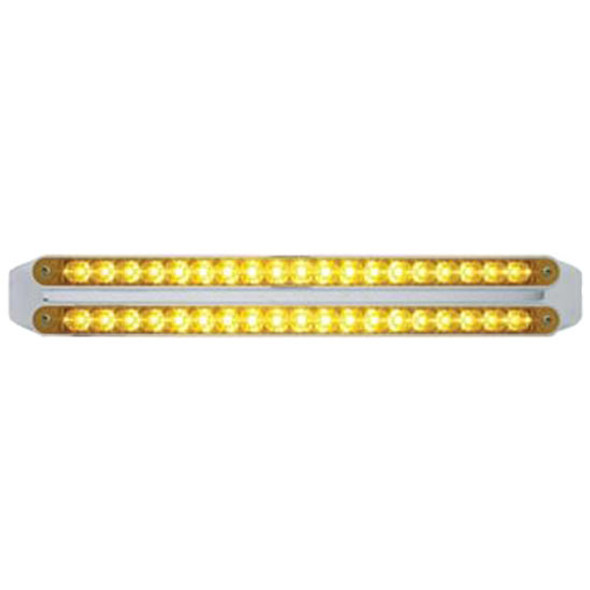 Dual 19 LED 12 Inch Reflector Turn Signal Light Bars - Amber LED/ Amber Lens