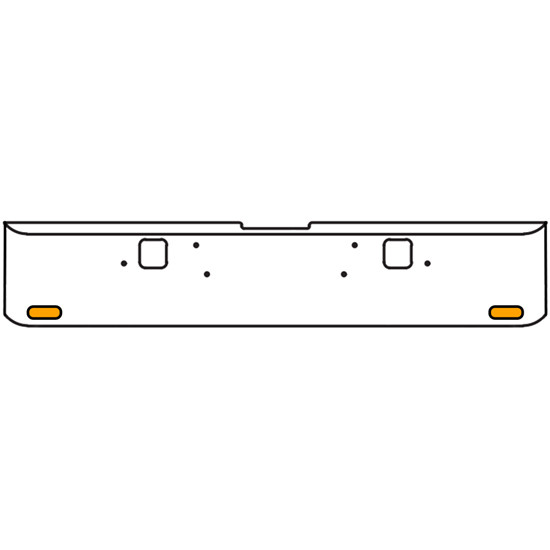 18 Inch 7-Gauge Chrome Plated Steel Texas Square Bumper Kit With Amber/Amber Lens With Bezels And Visors For Freightliner Classic 2002-2007