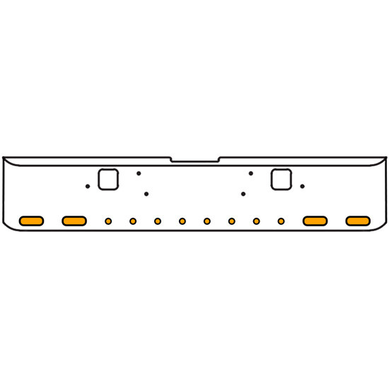 18 Inch 7-Gauge Chrome Plated Steel Texas Square Bumper Kit With Amber And White/Clear Lens With Bezels And Visors For Freightliner Classic 2002-2007