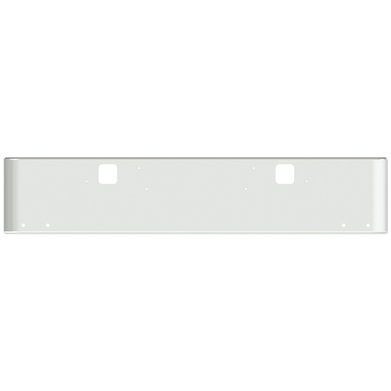 18 Inch Chrome Steel Texas Square Rolled End Bumper With Mounting And Standard Step Holes 4 - 3/4 Inch Light Holes For Freightliner Fld Classic, 1200 Series 2002-2007