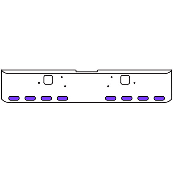 18 Inch 7-Gauge Chrome Plated Steel Texas Square Bumper Kit With Amber And Purple/Clear Lens With Bezels And Visors For Freightliner Classic 2002-2007