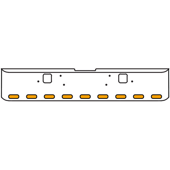18 Inch 7-Gauge Chrome Plated Steel Texas Square Bumper Kit With Amber/Clear Lens With Bezels For Freightliner Classic 2002-2007