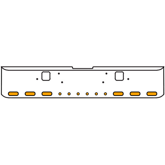 18 Inch 7-Gauge Chrome Plated Steel Texas Square Bumper Kit With Amber And White/Clear Lens With Bezels For Freightliner Classic 2002-2007