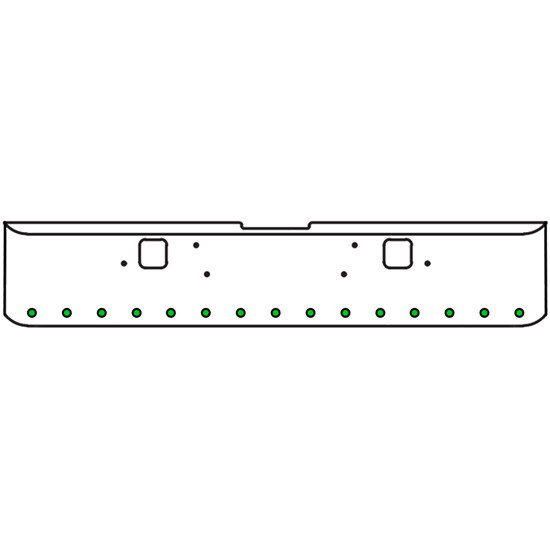 18 Inch 7-Gauge Chrome Plated Steel Texas Square Bumper Kit With Amber To Green Aux Lights With Bezels For Freightliner Classic 2002-2007