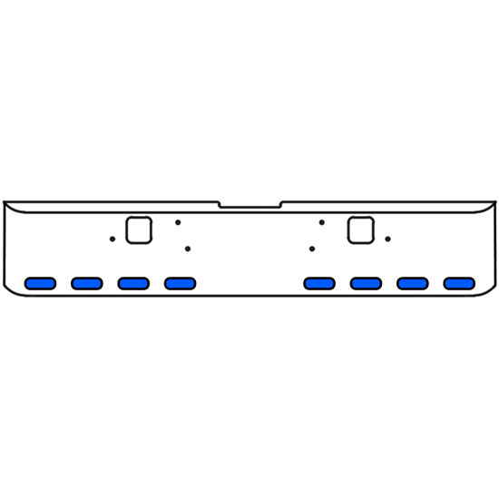 18 Inch 7-Gauge Chrome Plated Steel Texas Square Bumper Kit With Amber To Blue Aux Lights With Bezels For Freightliner Classic 2002-2007