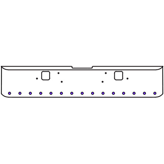 18 Inch 7-Gauge Chrome Plated Steel Texas Square Bumper Kit With Amber To Purple Aux Lights With Bezels And Visors For Freightliner Classic 2002-2007