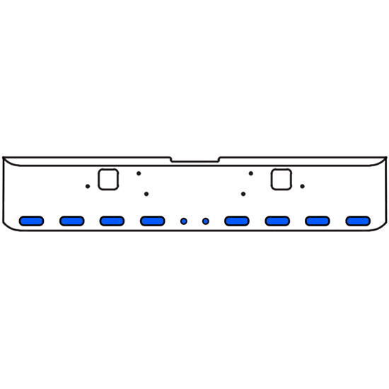 18 Inch 7-Gauge Chrome Plated Steel Texas Square Bumper Kit With Amber To Blue Aux Lights With Bezels For Freightliner Classic 2002-2007