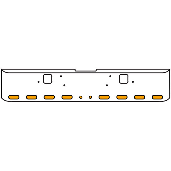 18 Inch 7-Gauge Chrome Plated Steel Texas Square Bumper Kit With Amber And White/Clear Lens With Bezels For Freightliner Classic 2002-2007