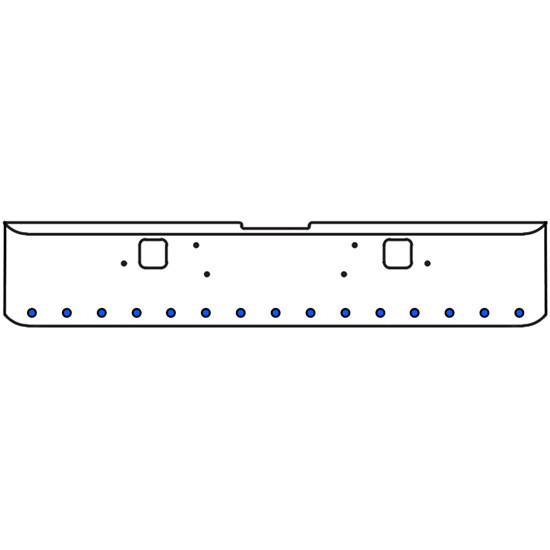 18 Inch 7-Gauge Chrome Plated Steel Texas Square Bumper Kit With Amber To Blue Aux Lights With Bezels For Freightliner Classic 2002-2007