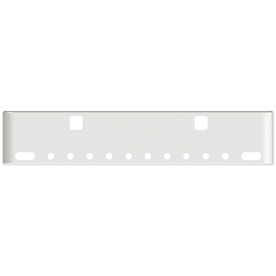 20 Inch Chrome Texas Rolled End Bumper With Hook, 2 Oval And 10 - 2 Inch Light Holes For Freightliner Classic 2002-2007