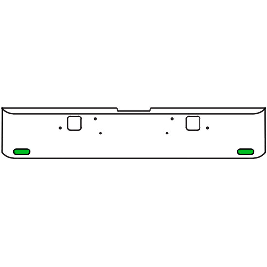 22 Inch 10-Gauge Chrome Plated Steel Texas Square Bumper Kit With Amber And Green/Clear Lens With Bezels And Visors For Freightliner Classic 2002-2007