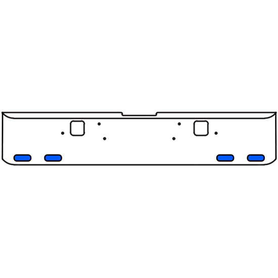 22 Inch 10-Gauge Chrome Plated Steel Texas Square Bumper Kit With Amber To Blue Aux Lights With Bezels For Freightliner Classic 2002-2007