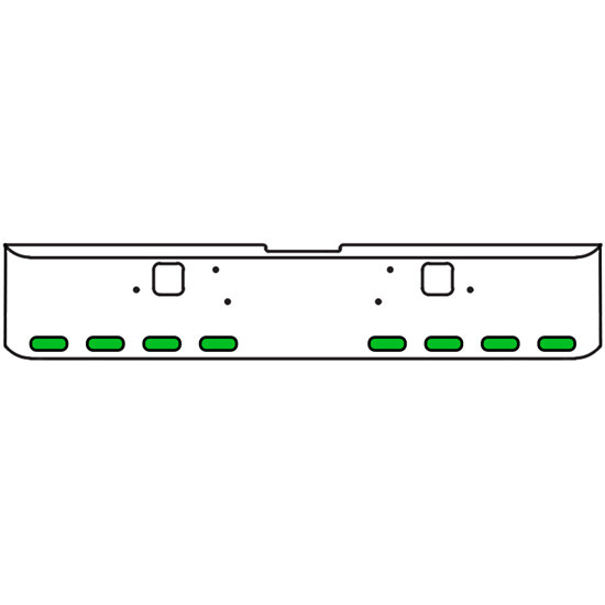 22 Inch 10-Gauge Chrome Plated Steel Texas Square Bumper Kit With Amber And Green/Clear Lens With Bezels And Visors For Freightliner Classic 2002-2007