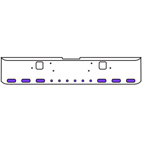 22 Inch 10-Gauge Chrome Plated Steel Texas Square Bumper Kit With Amber And Purple/Clear Lens With Bezels For Freightliner Classic 2002-2007