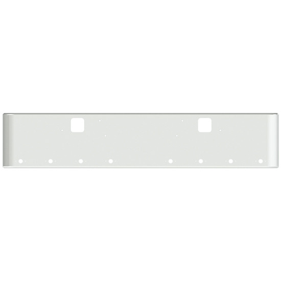 22 Inch Chrome Steel Texas Square Bumper With Mounting And Standard Step Holes 11 M1 Millennium Light Holes For Freightliner Fld Classic, 1200 Series 2002-2007