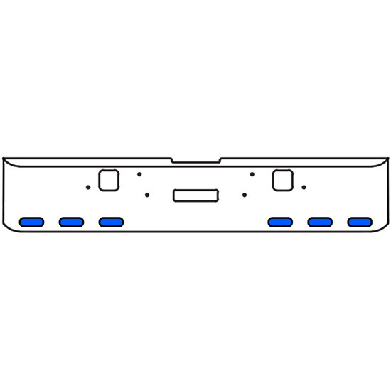 18 Inch 7-Gauge Chrome Plated Steel Texas Square Bumper Kit With Amber To Blue Aux Lights With Bezels And Visors For Freightliner Classic 2002-2007