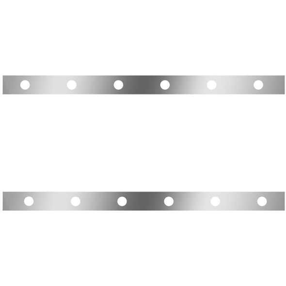 Stainless Steel Cab Panels W/ 12 Round 2 Inch Light Holes For Kenworth W900L Aerocab 1995-2010