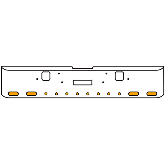 18 Inch 7-Gauge Chrome Plated Steel Texas Square Bumper Kit With Amber And White/Clear Lens With Bezels For Freightliner Classic 2002-2007