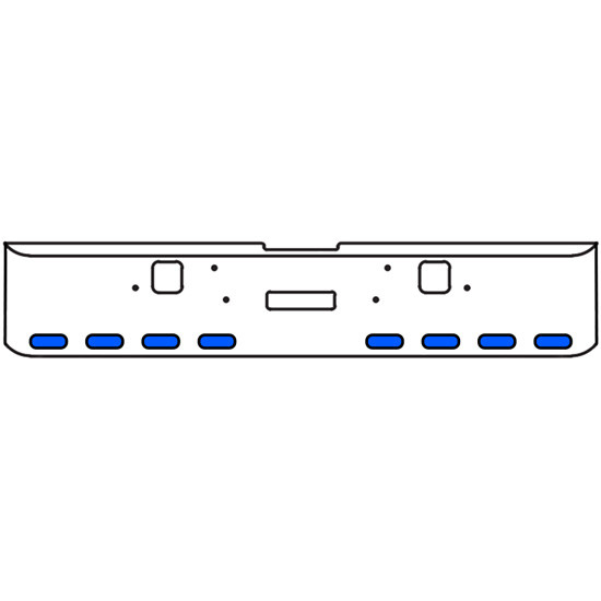 18 Inch 7-Gauge Chrome Plated Steel Texas Square Bumper Kit With Amber To Blue Aux Lights With Bezels For Freightliner Classic 2002-2007