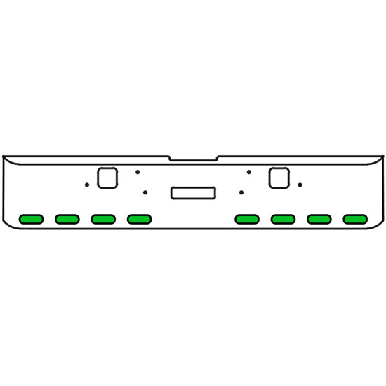 18 Inch 7-Gauge Chrome Plated Steel Texas Square Bumper Kit With Amber And Green/Clear Lens With Bezels And Visors For Freightliner Classic 2002-2007