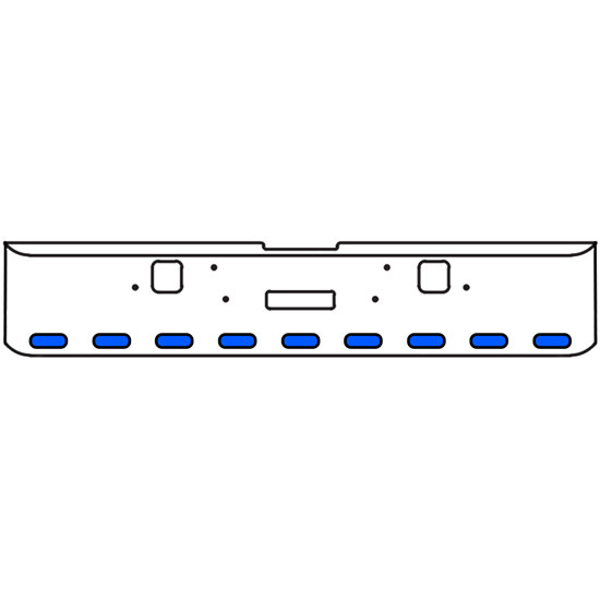 18 Inch 7-Gauge Chrome Plated Steel Texas Square Bumper Kit With Amber To Blue Aux Lights With Bezels For Freightliner Classic 2002-2007