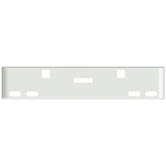 20 Inch Chrome Texas Rolled End Bumper With Center Tow, Hook, 4 Oval Light Holes For Freightliner Classic 2002-2007