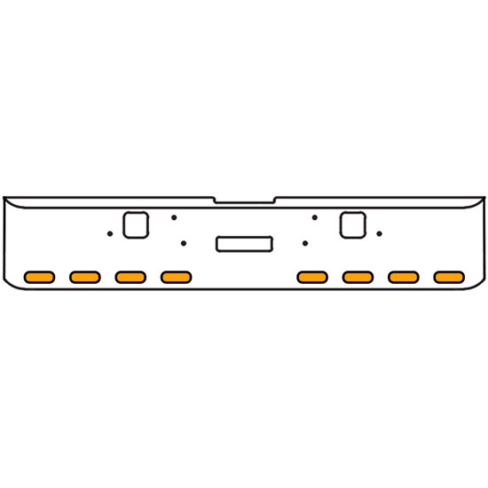 20 Inch 10-Gauge Chrome Plated Steel Texas Square Bumper Kit With Amber And White/Clear Lens With Bezels And Visors For Freightliner Classic 2002-2007