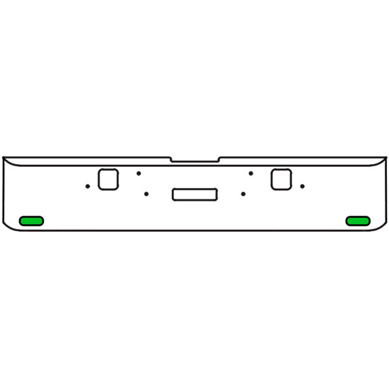 22 Inch 10-Gauge Chrome Plated Steel Texas Square Bumper Kit With Amber And Green/Clear Lens With Bezels For Freightliner Classic 2002-2007