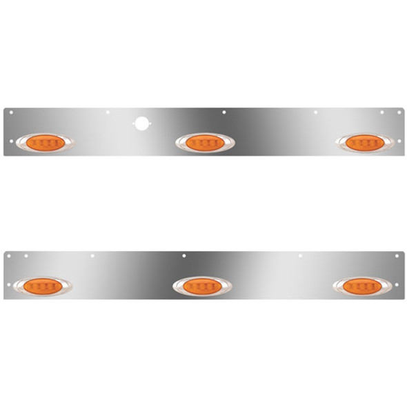 Stainless Steel Cab Panels W/ P1 Amber LEDs For Kenworth W900L W/ DPF