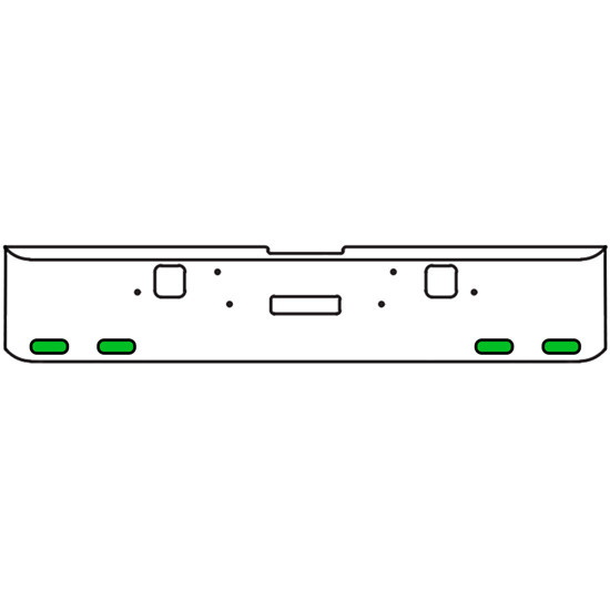 22 Inch 10-Gauge Chrome Plated Steel Texas Square Bumper Kit With Amber And Green/Clear Lens With Bezels And Visors For Freightliner Classic 2002-2007