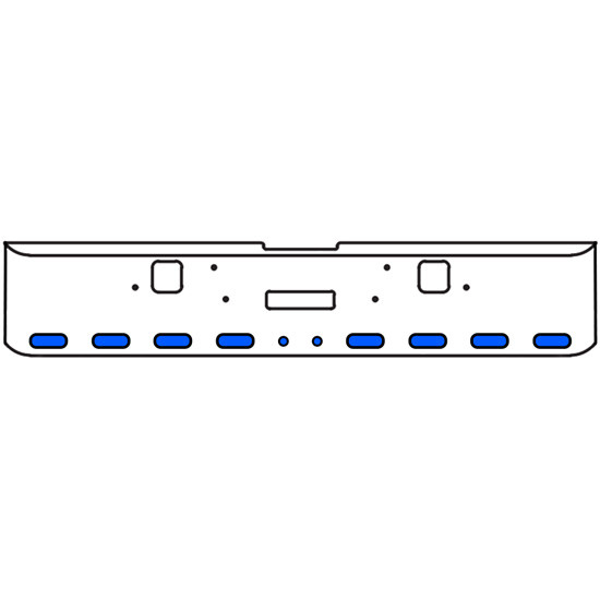 22 Inch 10-Gauge Chrome Plated Steel Texas Square Bumper Kit With Amber To Blue Aux Lights With Bezels And Visors For Freightliner Classic 120, 132 Xl 2002-2007