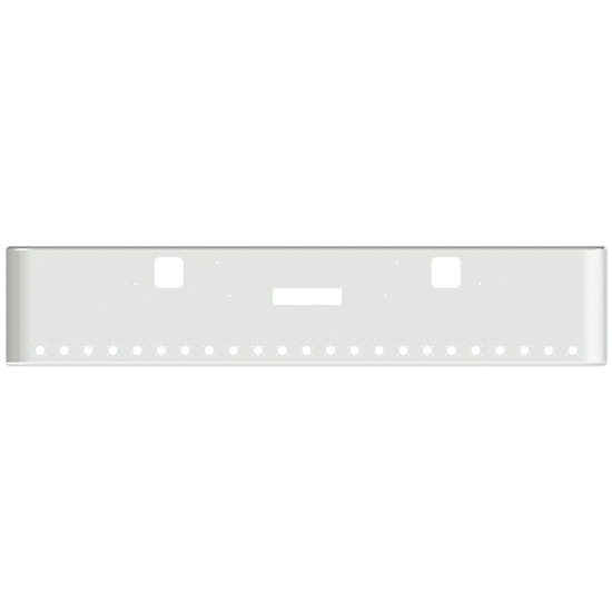 22 Inch Chrome Steel Texas Square Bumper With Mounting, Standard Step And Tow/Hitch Holes 23 M3 Or P3 Light Holes For Freightliner Fld Classic, 1200 Series 2002-2007