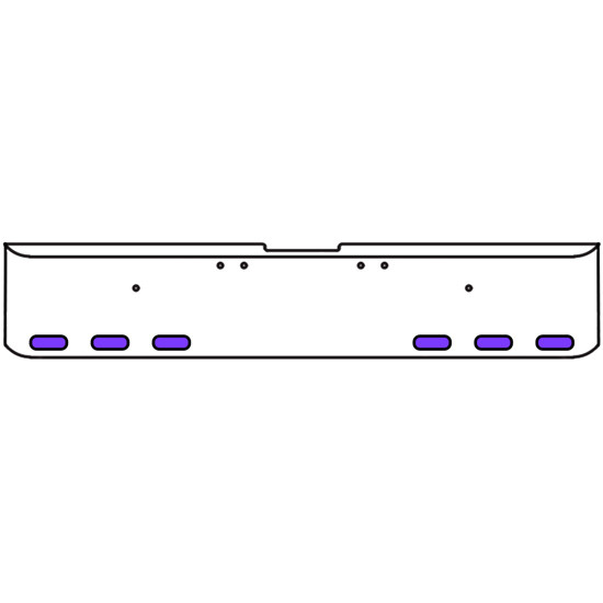 18 Inch Chrome Texas Square Rolled End Bumper With 6 Oval Dual Function Auxiliary Amber To Purple Lights For Freightliner Classic 2002-2007