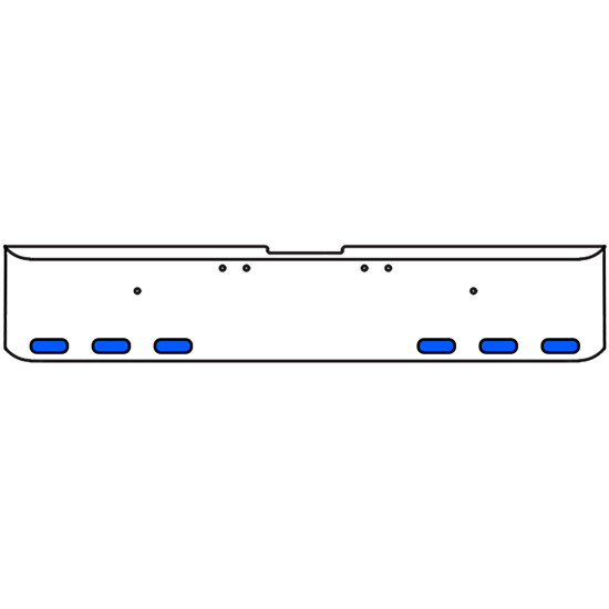 18 Inch Chrome Texas Square Rolled End Bumper With 6 Oval Dual Function Auxiliary Amber To Blue Lights For Freightliner Classic 2002-2007