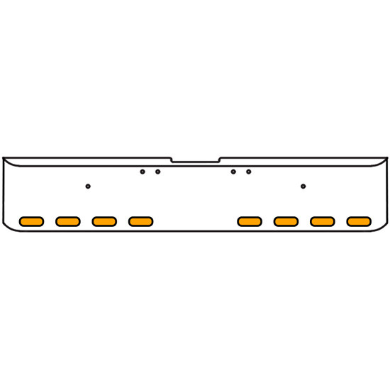 18 Inch Chrome Texas Square Rolled End Bumper With 8 Oval Clearance/ Marker/ Turn Amber/Clear Lights For Freightliner Classic 2002-2007