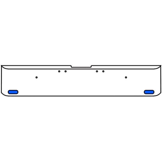 20 Inch Chrome Texas Square Rolled End Bumper With 2 Oval Dual Function Auxiliary Amber To Blue Lights For Freightliner Classic 2002-2007