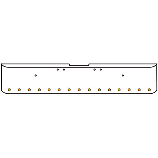 20 Inch Chrome Texas Square Rolled End Bumper With Clearance/ Marker/ Turn Amber/Clear Lights 15-2 Inch Round, And For Freightliner Classic 2002-2007