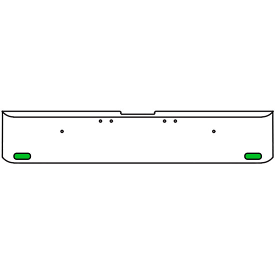 22 Inch Chrome Texas Square Rolled End Bumper With 2 Oval Dual Function Auxiliary Amber To Green Lights For Freightliner Classic 2002-2007