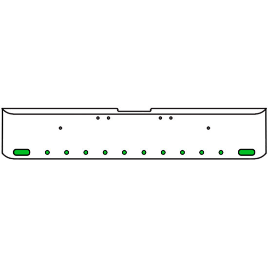 22 Inch Chrome Texas Square Rolled End Bumper With 2 Oval Dual Function Auxiliary Amber To Green Lights 10-2 Inch Round, And For Freightliner Classic 2002-2007
