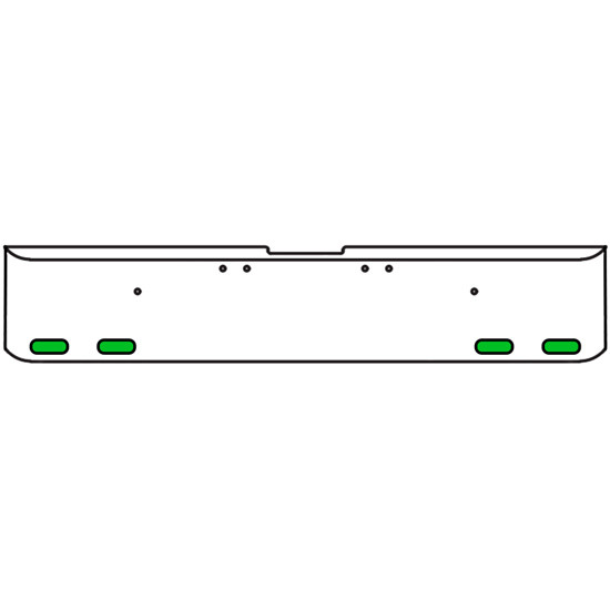 22 Inch Chrome Texas Square Rolled End Bumper With 4 Oval Dual Function Auxiliary Amber To Green Lights For Freightliner Classic 2002-2007