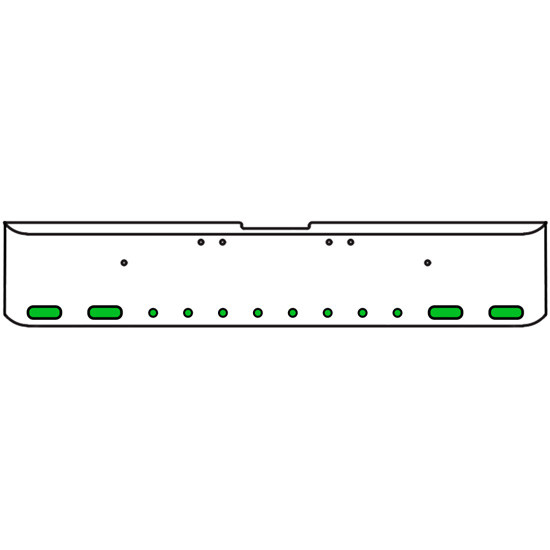 22 Inch Chrome Texas Square Rolled End Bumper With 4 Oval Dual Function Auxiliary Amber To Green Lights 8-2 Inch Round, And For Freightliner Classic 2002-2007